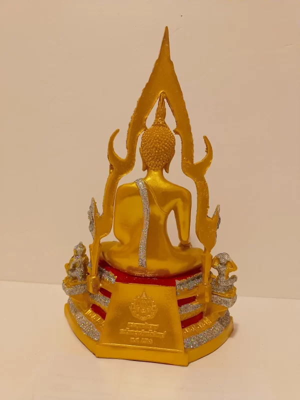 bb100005 siddende buddha sølv- og guldfarvet