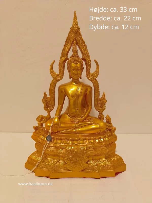 bb100006 siddende buddha guldfarvet