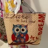 bb100121 Dare to live your dream - Stoftaske med uglemotiv bb100121 Dare to live your dream - Stoftaske med uglemotiv