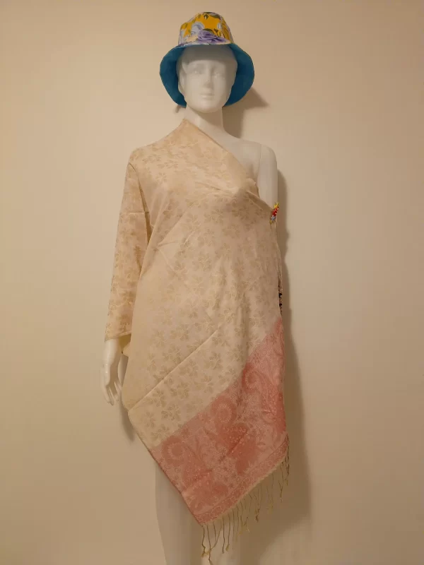 bb100211 Mønstret imiteret cashmere stof med frynser, der kan bruges f.eks. som sjal, tørklæde oa. Style 06